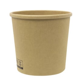 Contenitore di Cartone Kraft-Kraft 350ml Ø9,0cm (25 Pezzi)