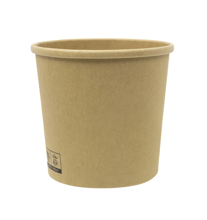 Contenitore di Cartone Kraft-Kraft 350ml Ø9,0cm (25 Pezzi)