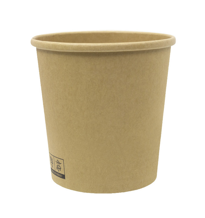 Contenitore di Cartone Kraft-Kraft 450ml Ø9,5cm (400 Pezzi)