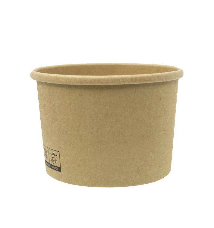 Contenitore di Cartone Kraft-Kraft 250ml Ø9,0cm (400 Pezzi)