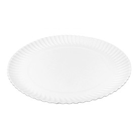 Piatto di Carta Tondo Bianco Ø32cm 600g/m² (50 Pezzi)