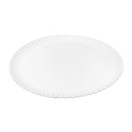 Piatto di Carta Tondo Bianco Ø27cm 550g/m² (50 Pezzi)