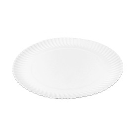 Piatto di Carta Tondo Bianco Ø23cm 450g/m² (50 Pezzi)