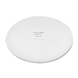 Piatto di Carta Tondo Bianco Ø32cm 600g/m² (50 Pezzi)