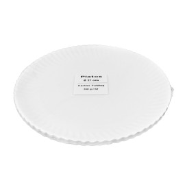 Piatto di Carta Tondo Bianco Ø27cm 550g/m² (50 Pezzi)