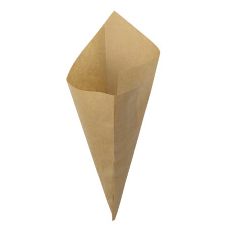 Cono di Carta Antigasso Kraft 22,5cm 80g (2.000 Pezzi)