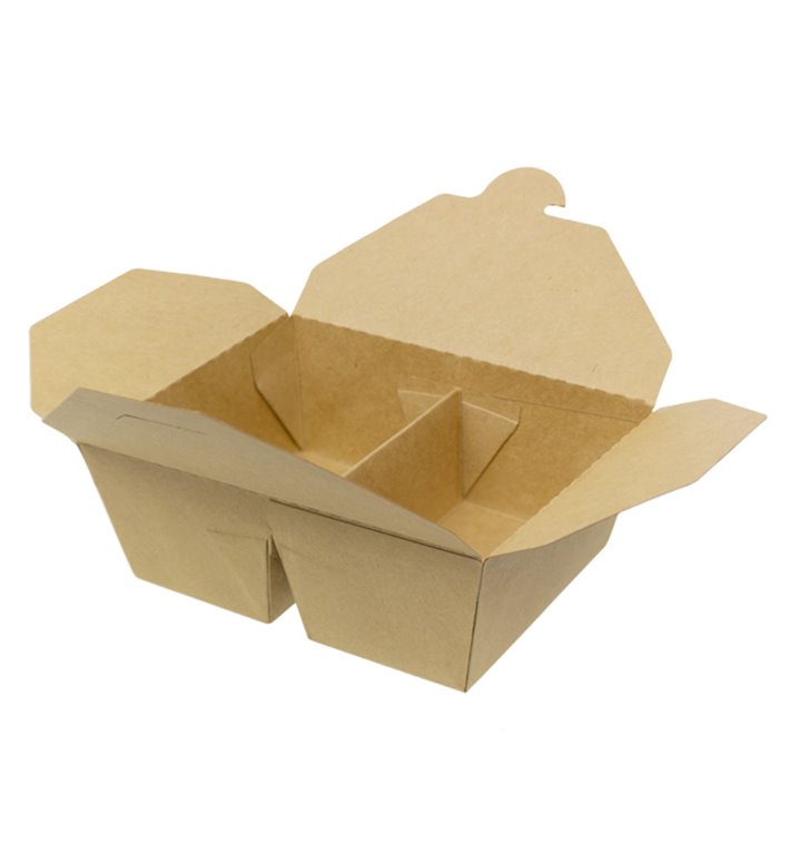 Contenitore di Cibo Kraft-Kraft 2S 17x13,5x6,5cm 1.000ml (25 Pezzi)