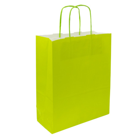 Buste Shopper in Carta Verde 90g/m² 22+10x28cm (25 Pezzi)