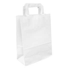 Buste Shopper in Carta Bianca 100g/m² 22+11x27cm (25 Pezzi)