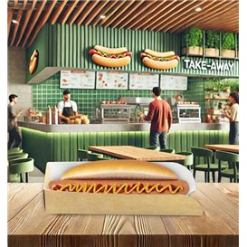 Porta Kraft Hot Dog 17x5x3,5cm (100 Pezzi)