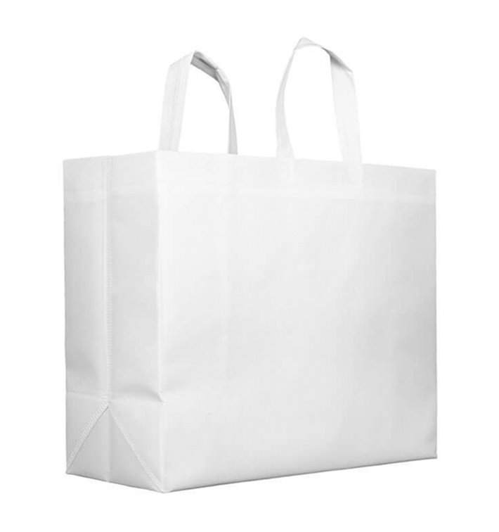 Sacchetto Non Tessuto PREMIUM Grande Bianco 45+20x40cm (25 Pezzi)