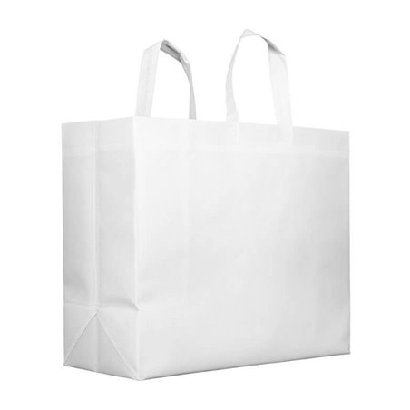 Sacchetto Non Tessuto PREMIUM Grande Bianco 45+20x40cm (25 Pezzi)