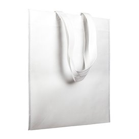 Sacchetto TNT Manico Lungo Bianco 38x42cm (25 Pezzi)