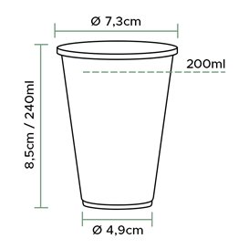 Bicchiere di Plastica PP Riutilizzabile Bianco 240ml (2.000 Pezzi)