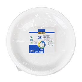 Piatto Fondo Riutilizzabile Economico PS Bianco Ø22cm (250 Pezzi)