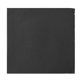 Tovagliolo da Cocktail di Carta Punta Punta 20x20cm Nero (100 Pezzi)