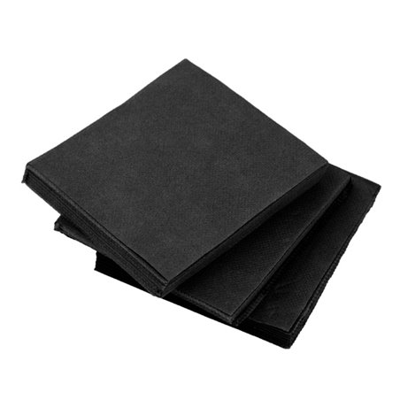 Tovagliolo da Cocktail di Carta Punta Punta 20x20cm Nero (100 Pezzi)