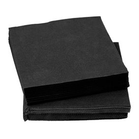 Tovagliolo da Cocktail di Carta Punta Punta 20x20cm Nero (100 Pezzi)