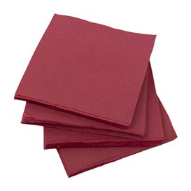 Tovagliolo da Cocktail di Carta Punta Punta 20x20cm Bordeaux (100 Pezzi)