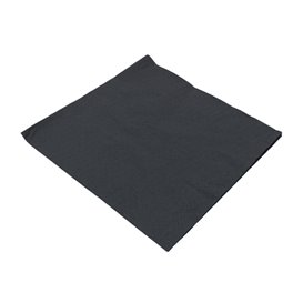 Tovagliolo di Carta con Bordo 40x40cm 2S Nero (100 Pezzi)