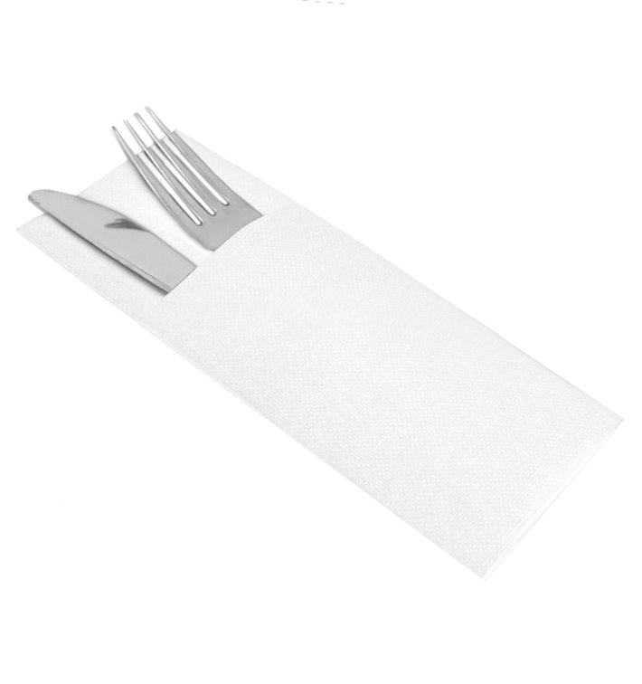 Tovagliolo Portaposate di Carta Micro Point 33x40cm Bianco (600 Pezzi)