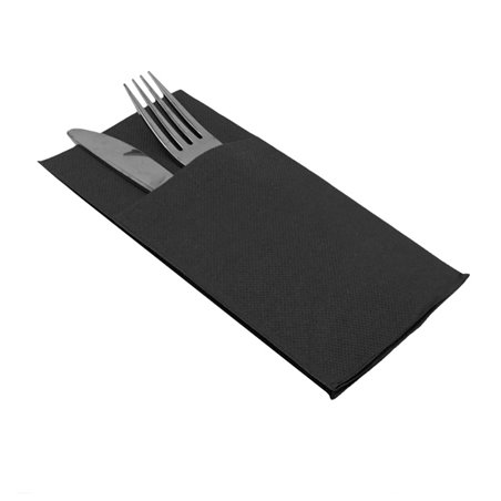 Tovagliolo Portaposate di Carta Micro Point 40x40cm Nero (30 Pezzi)