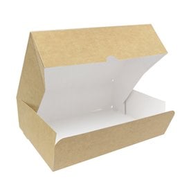 Scatola di Carta Pasticceria Cartone Kraft 20,4x15,8x6cm 1kg (20 Pezzi)