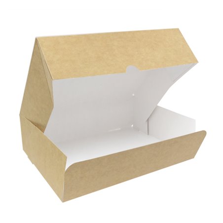 Scatola di Carta Pasticceria Cartone Kraft 20,4x15,8x6cm 1kg (20 Pezzi)