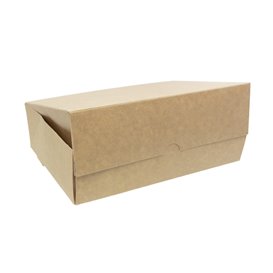 Scatola di Carta Pasticceria Cartone Kraft 18,2x13,6x5,2cm 500g (20 Pezzi)