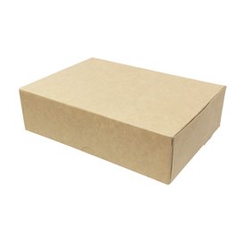 Scatola di Carta Pasticceria Cartone Kraft 18,2x13,6x5,2cm 500g (20 Pezzi)