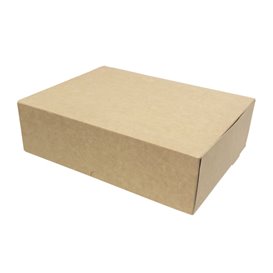 Scatola di Carta Pasticceria Cartone Kraft 20,4x15,8x6cm 1kg (20 Pezzi)