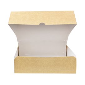 Scatola di Carta Pasticceria Cartone Kraft 20,4x15,8x6cm 1kg (20 Pezzi)