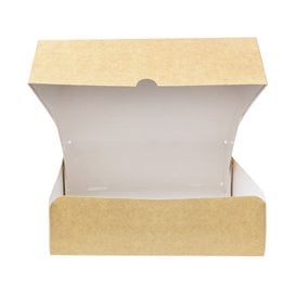 Scatola di Carta Pasticceria Cartone Kraft 20,4x15,8x6cm 1kg (260 Pezzi)