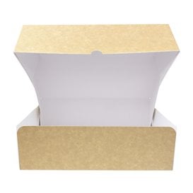 Scatola di Carta Pasticceria Cartone Kraft 25,8x18,9x8cm 2kg (240 Pezzi)