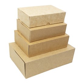 Scatola di Carta Pasticceria Cartone Kraft 20,4x15,8x6cm 1kg (20 Pezzi)