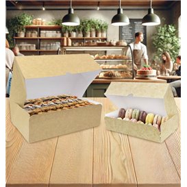 Scatola di Carta Pasticceria Cartone Kraft 17,5x11,5x4,7cm 250g (400 Pezzi)