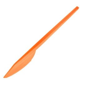 Coltello di Plastica PS Arancione 165 mm (15 Pezzi)