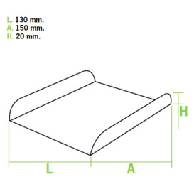 Vassoio di Carta Bianco per Gaufres 15x13cm (100 Pezzi)