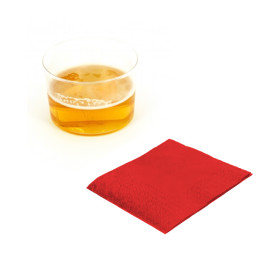 Tovagliolo di Carta Cocktail 20x20cm Rosso (100 Pezzi)