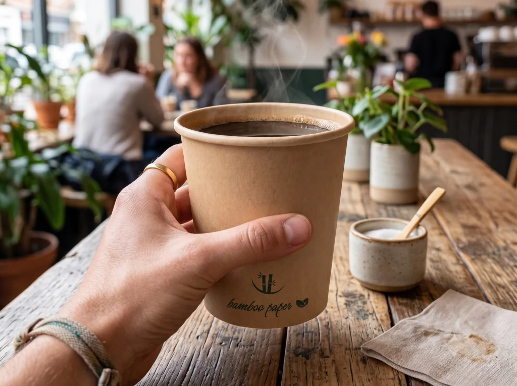 Nuovo bicchiere in cartoncino di bambù Monouso®: innovazione, resistenza ed eleganza per le bevande calde ☕